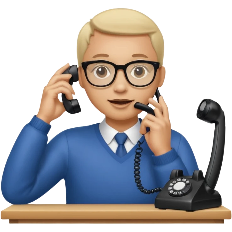 person standing at a desk, holding a telephone receiver to their ear, suggesting a phone call. emoji