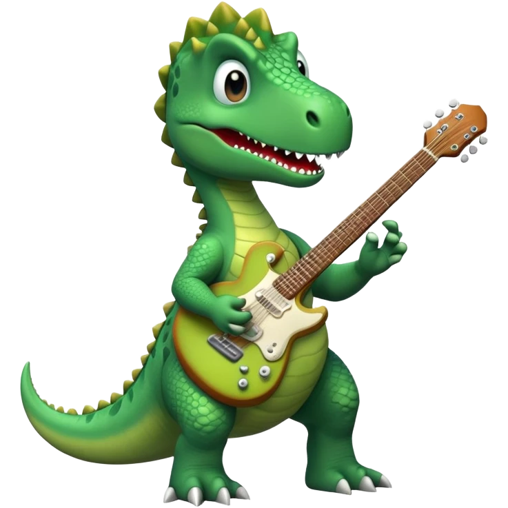 Dinosaur with guitar  emoji