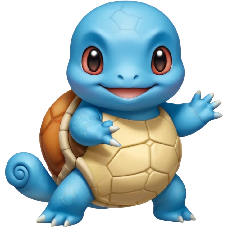 Squirtle, blue turtle Pokémon, happy expression, chibi proportions emoji