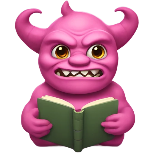 pink ogre holding a book emoji