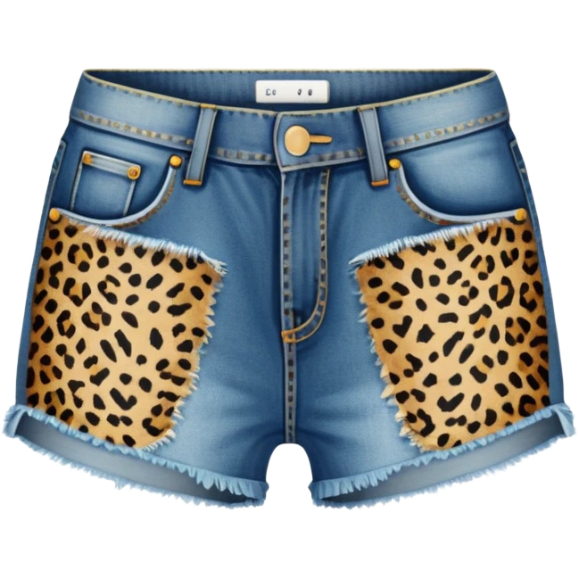 leopard print denim shorts emoji