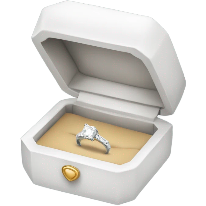 White Engagement ring box  emoji