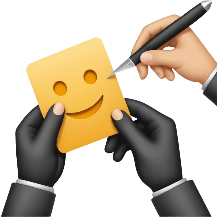 hands cutting out intracate shapes from card emoji