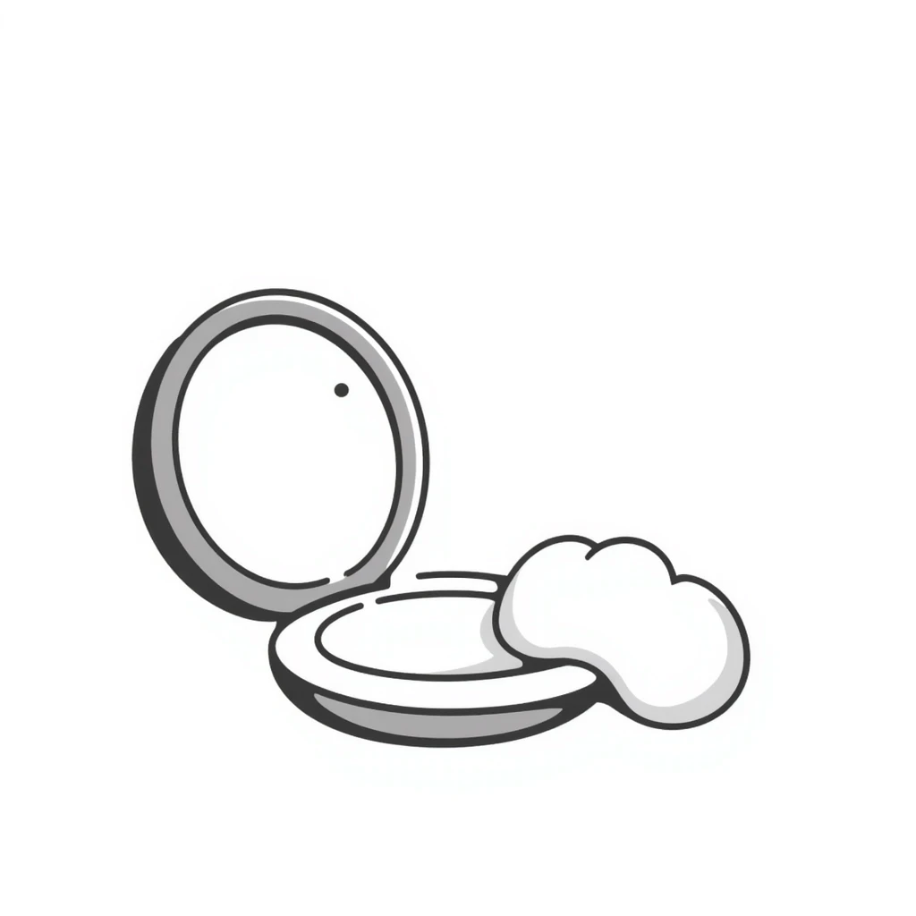 Compact mirror with powder puff emoji