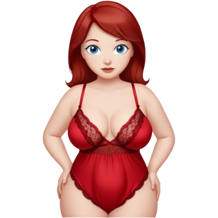 Red nightgown Lingerie curvy big ass dark red hair blue eyes emoji