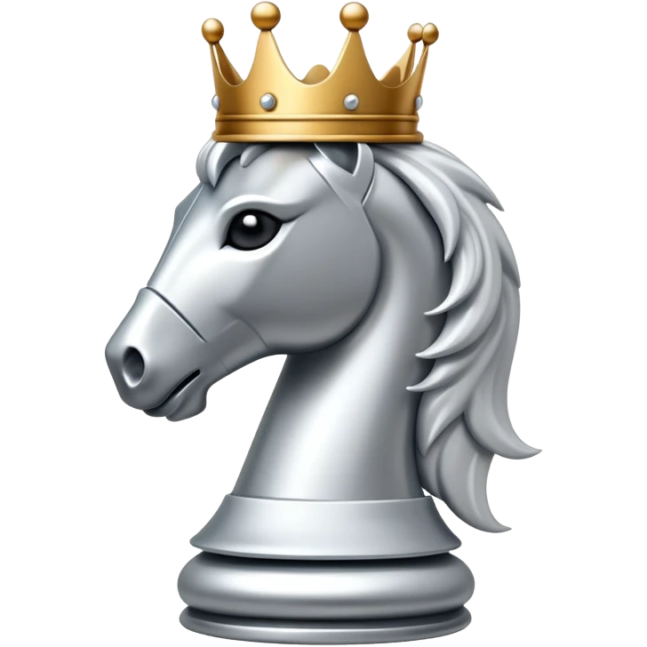 white chess knight with crown emoji