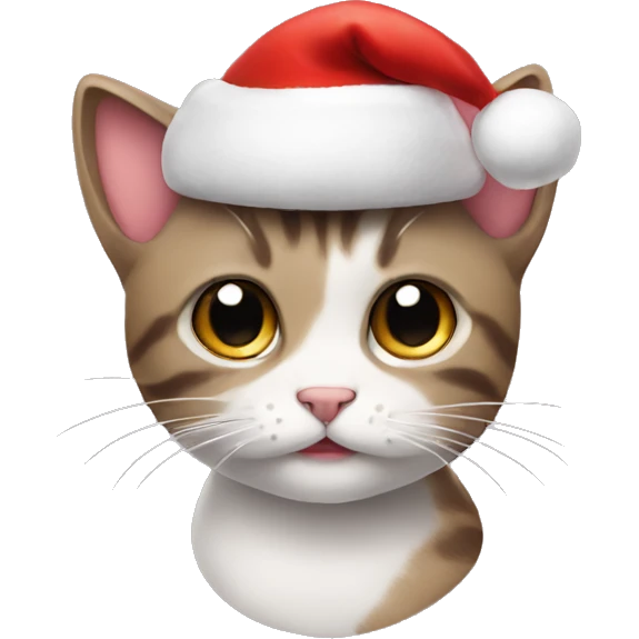 small cat with christmas hat  emoji