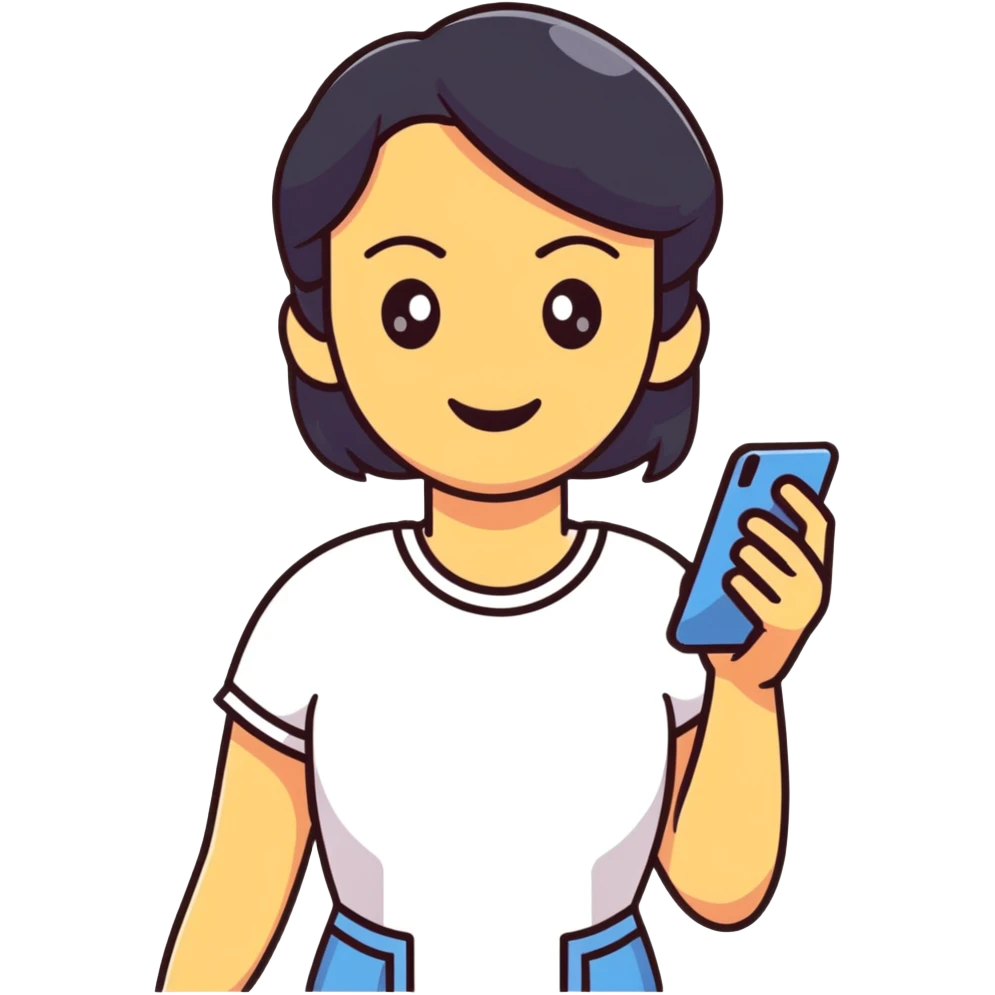 Boss babe holding phone emoji