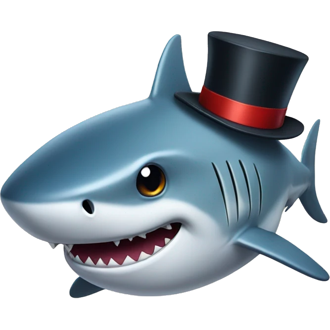 Shark with a top hat emoji