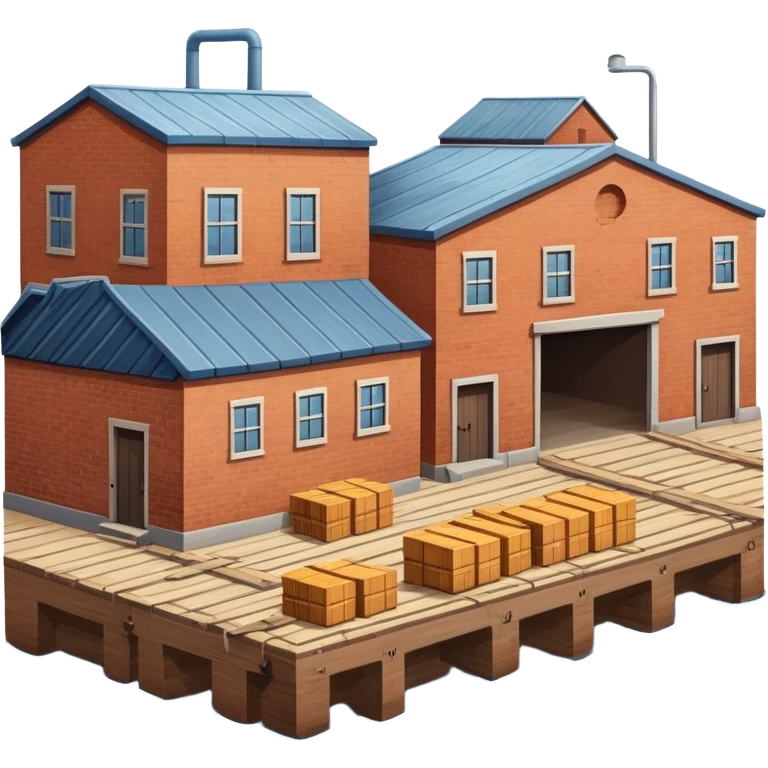 seaport with warehouses emoji