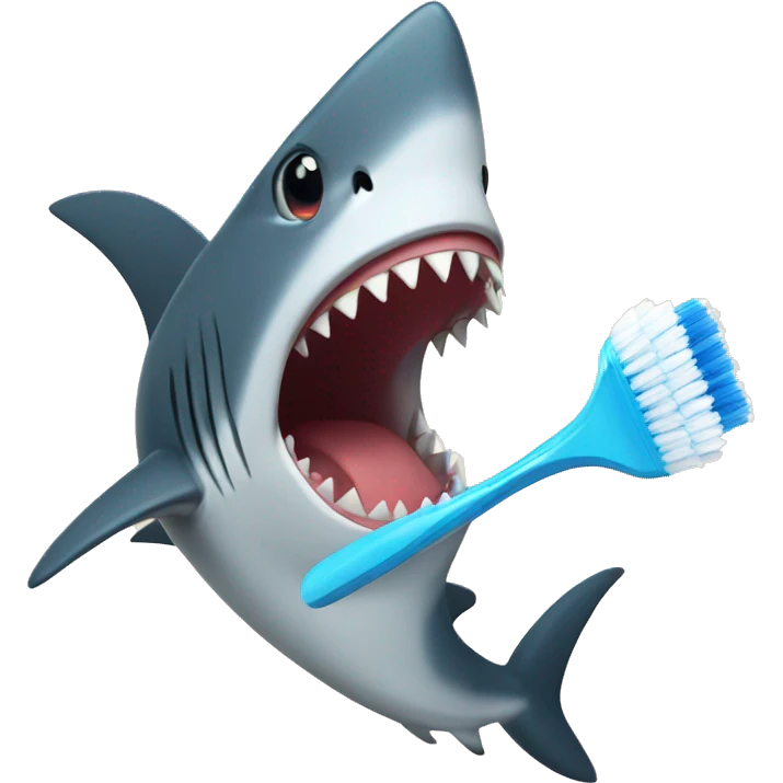 shark with toothbrush  emoji