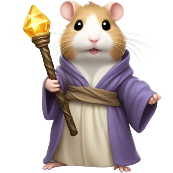 Hamster wearing robe holding a staff emoji