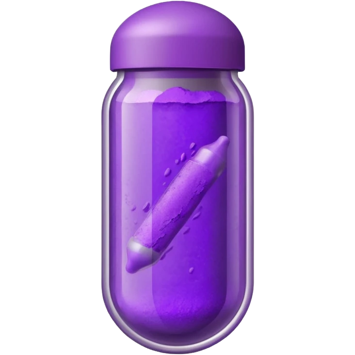 clear capsule filled with purple powder emoji