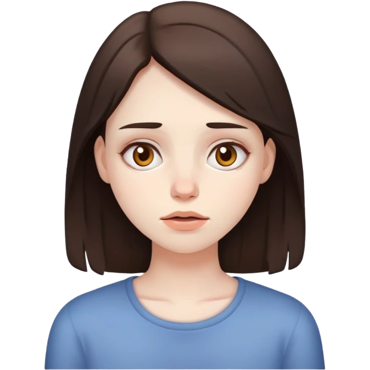 Lethargic brunette girl emoji