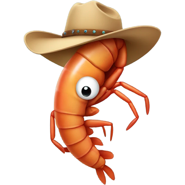Shrimp with cowboy hat emoji