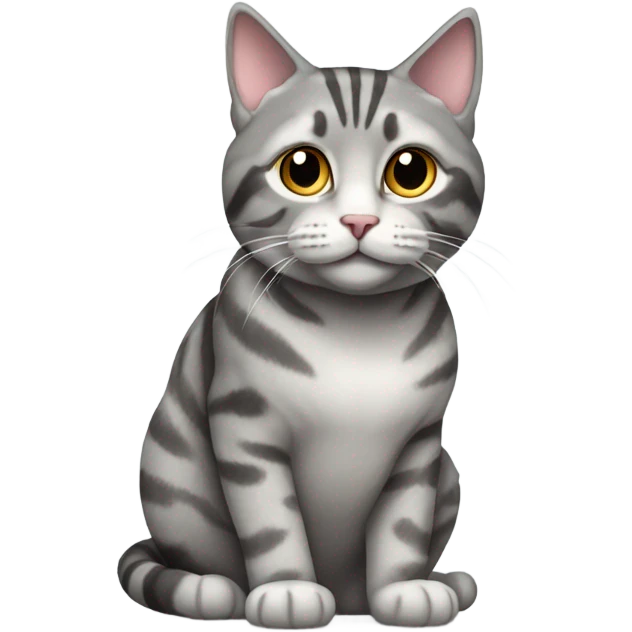 Grey tabby cat with marble pattern in its fur emoji