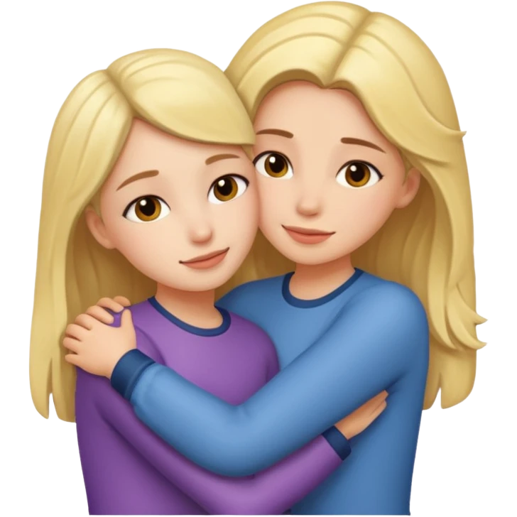 Two girls hugging emoji