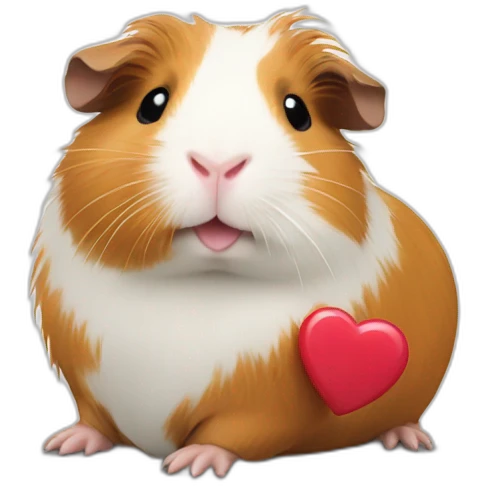 guinea pig holding a heart emoji