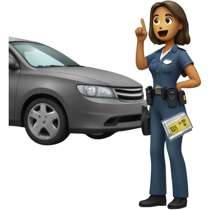 Woman fighting parking ticket emoji