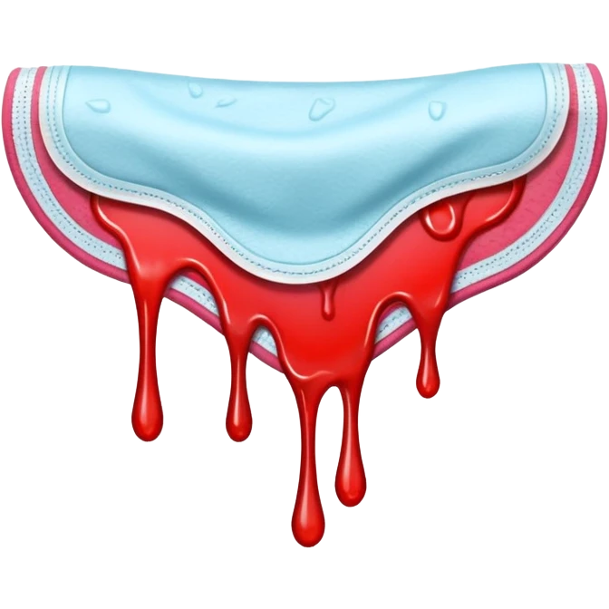 female sanitary pad with blood dripping emoji