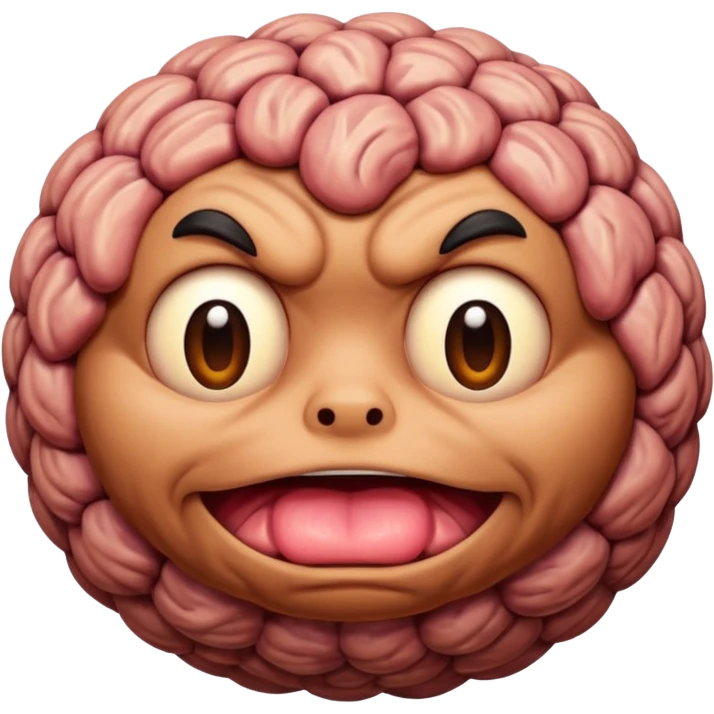 Hairy ball of flesh emoji