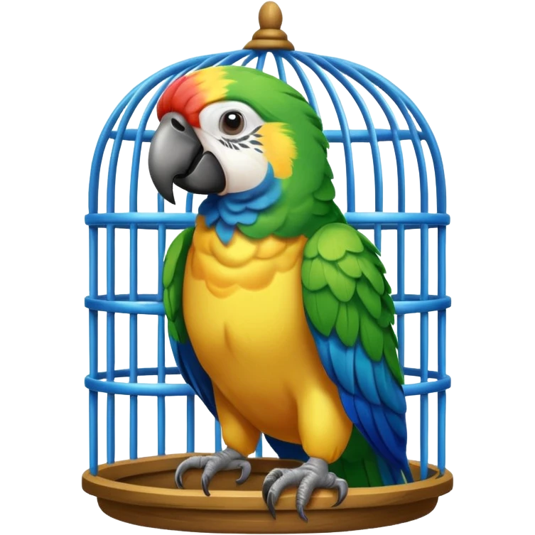 Parrot inside cage emoji