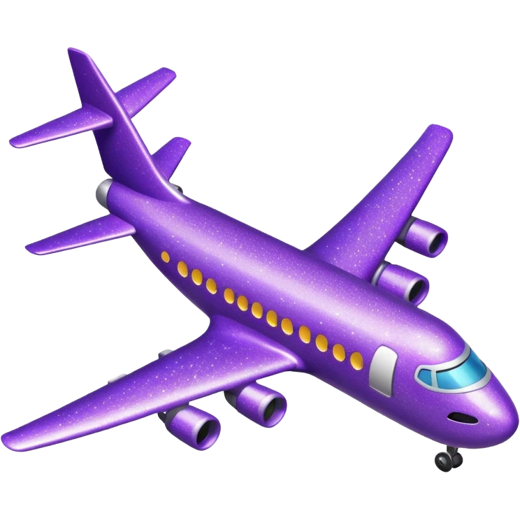 glitter purple avião emoji