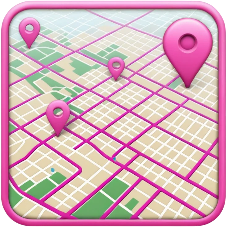 mix pink of a big gps map of the lines emoji