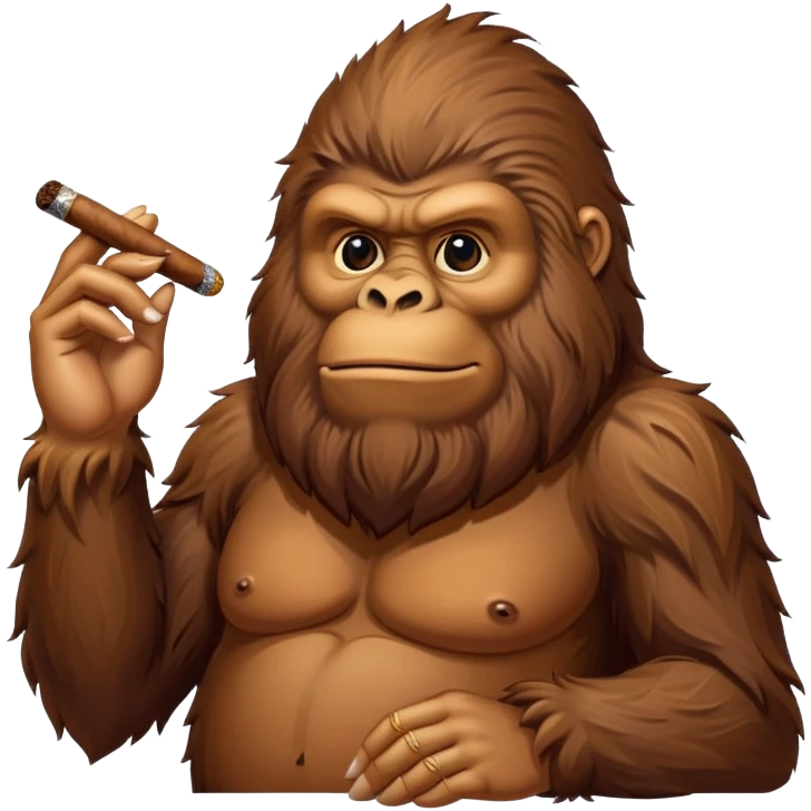 Sasquatch smoking a cigar emoji