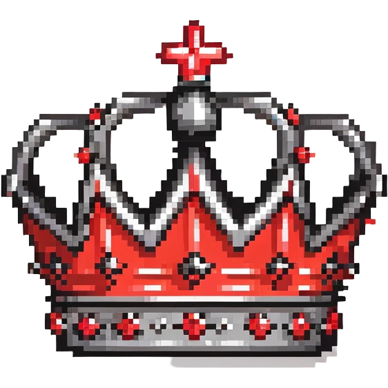 black crown with many small red jewels emoji
