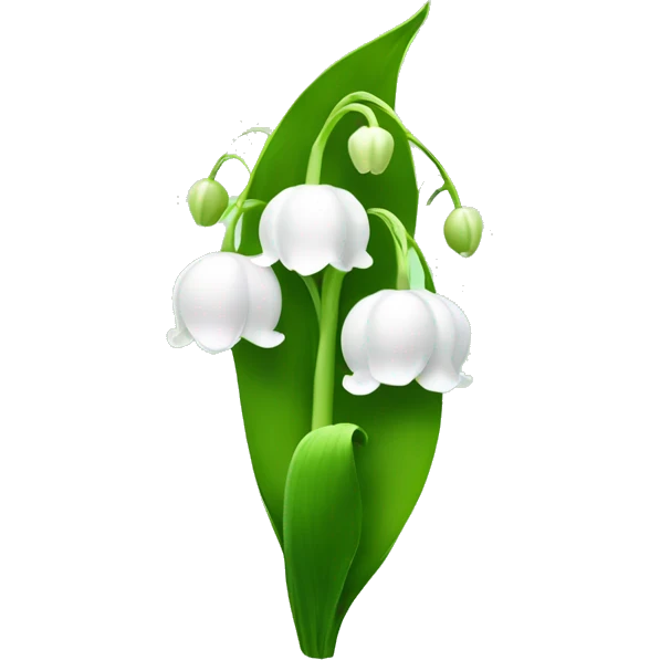 Lily of the valley flower in light green grass emoji