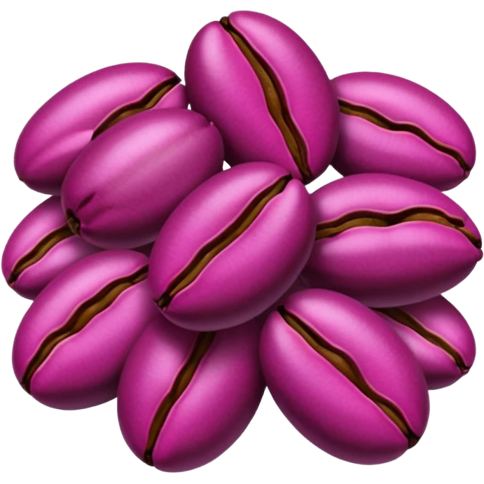 Create minimalist emoji in the style of Coffee Lover — a coffee shop and roastery brand.
Style: cozy, warm.
Colors — purple-pink range.
🫘 coffee beans emoji