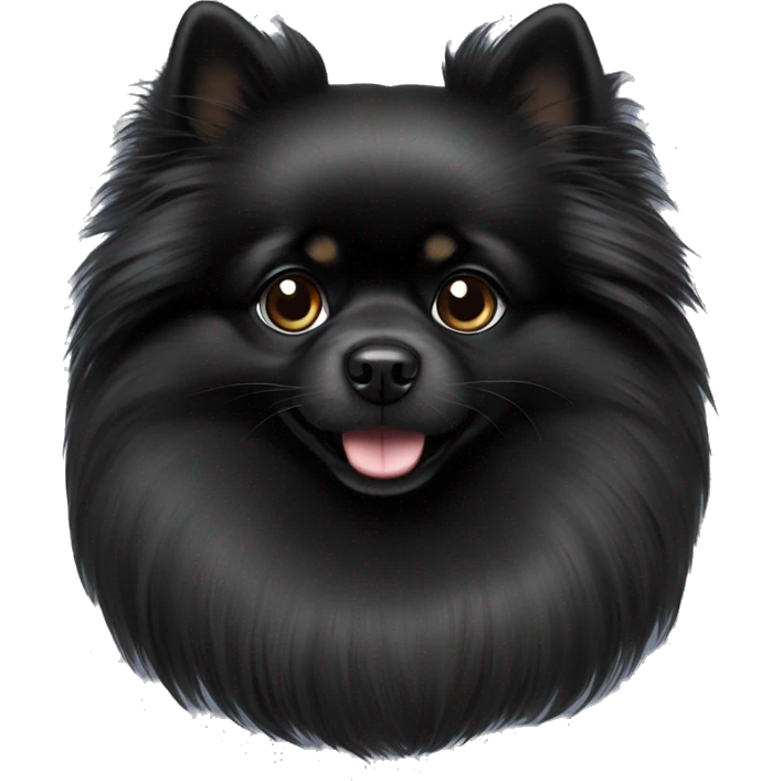 Black Pomeranian long hair emoji
