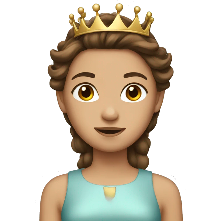 Girl with brown hair and a crown  emoji
