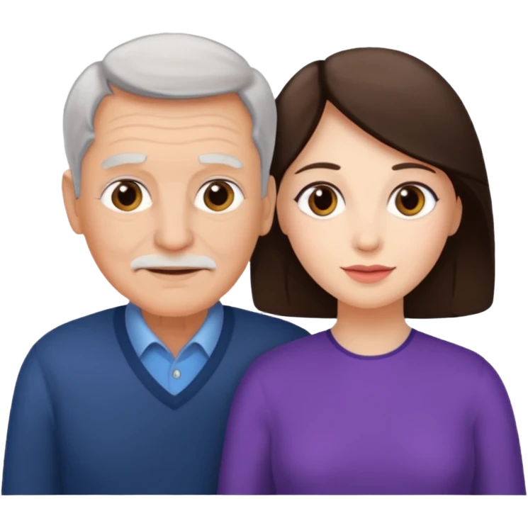  Older Couple with girlfriend brunettes emoji
