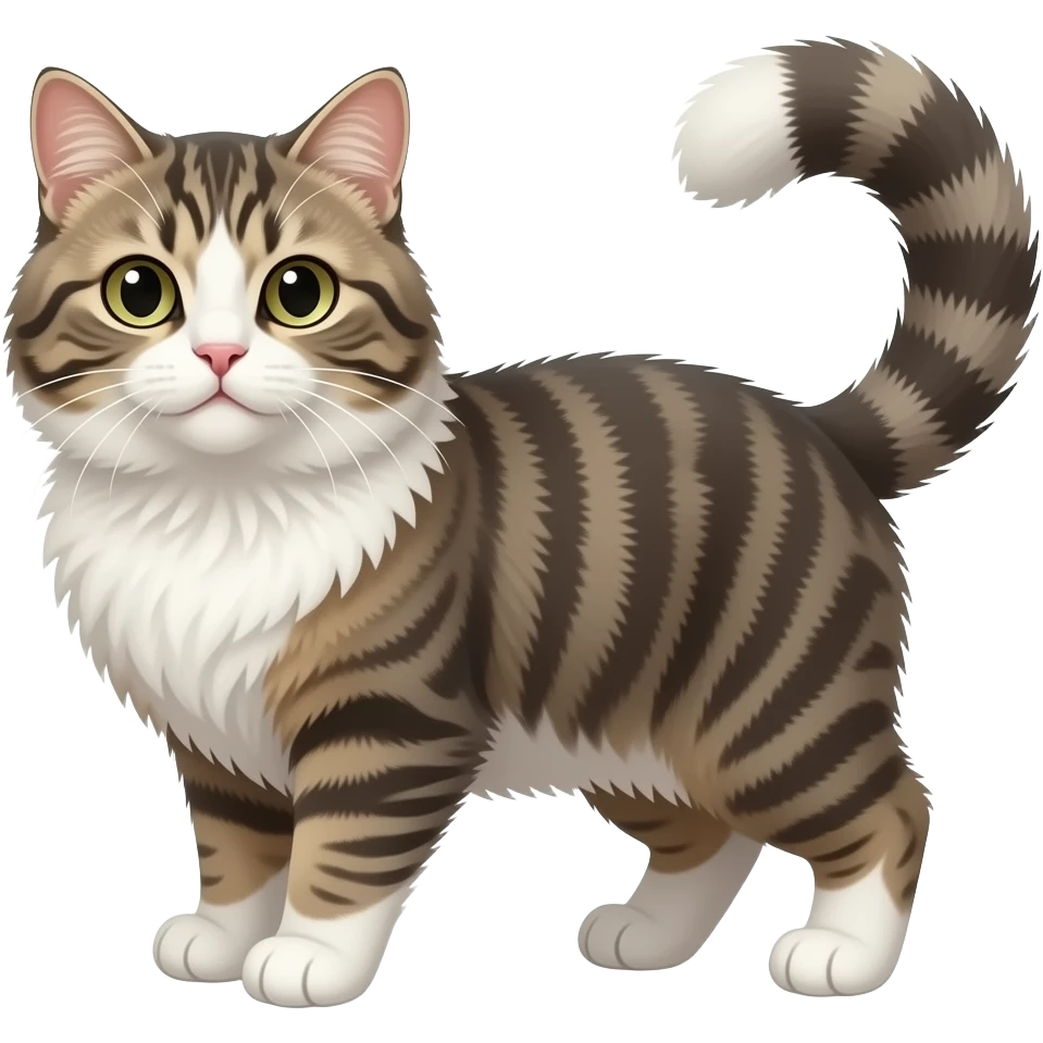 Fuzzy Scottish-Fold-Skookum-Kinkalow-Munchkin-Cat-hybrid emoji