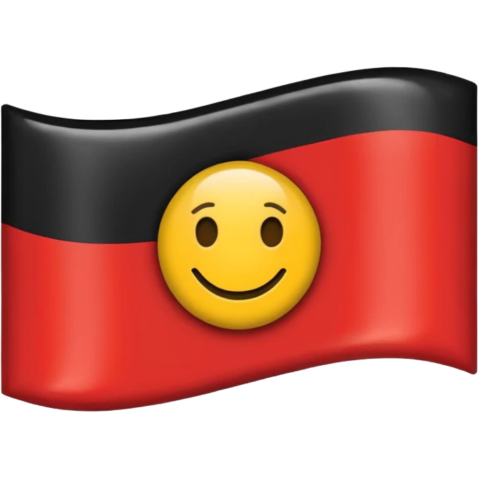 A wawy black and red rectangle with medium sized yellow circle in the middle flag emoji