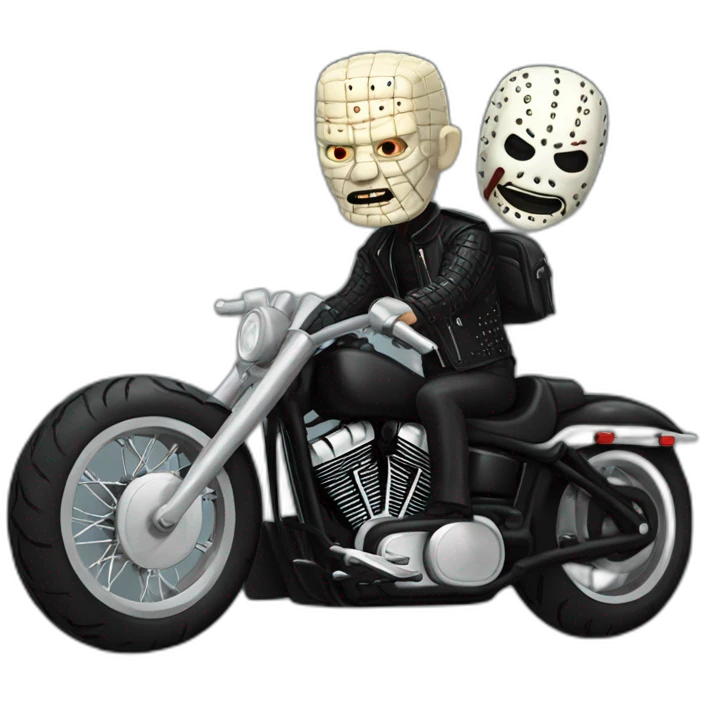 hellraiser pinhead driving harley davidson bike emoji