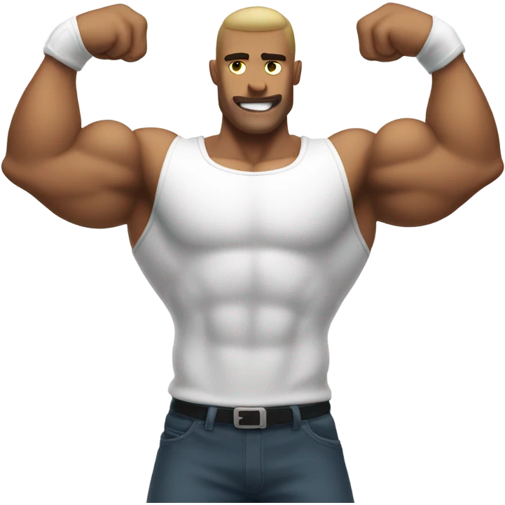 white muscle  man figure flexing emoji
