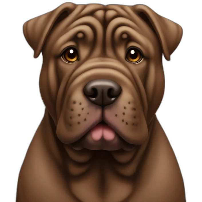 Chocolate shar-pei emoji