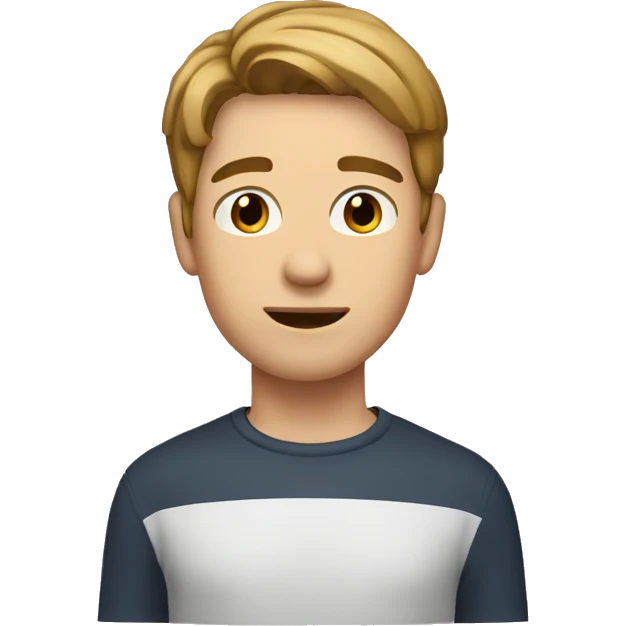 young man with short light brown hair and strong jaw emoji