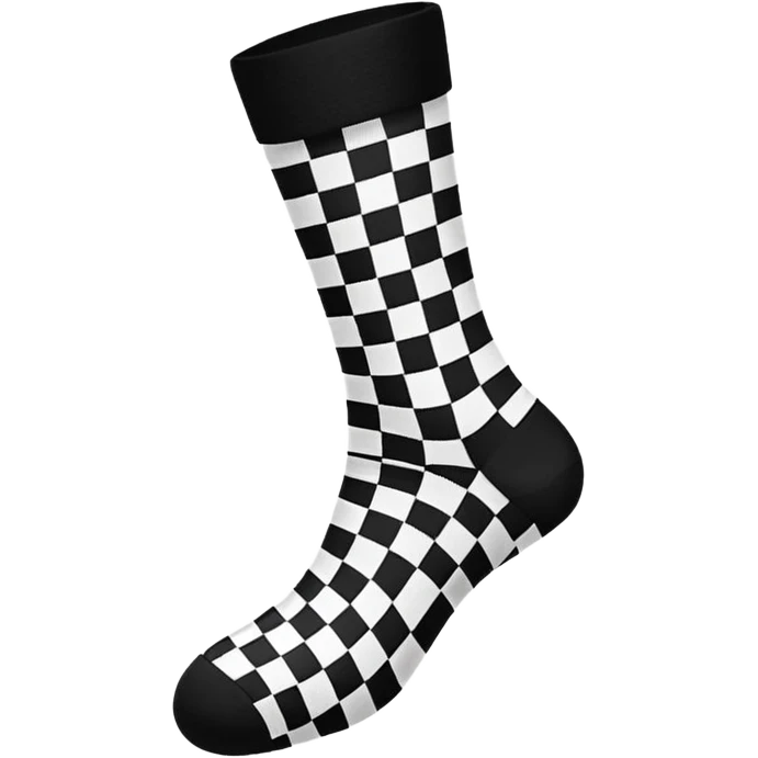 black and white checkered socks, simple, clear checkered pattern emoji