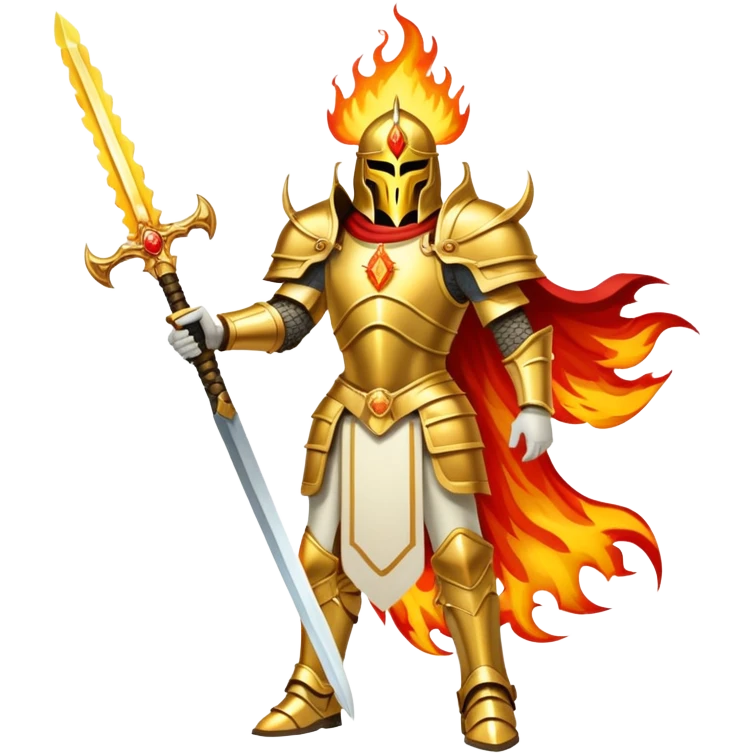Emperor of Mankind from Warhammer 40K with golden armor and a large flaming sword emoji