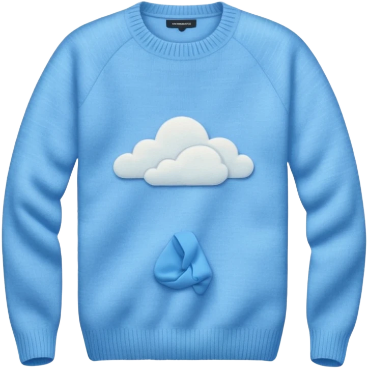 sky-blue wool sweater with light fabric folds and soft shading, casual style, Knitten. emoji
