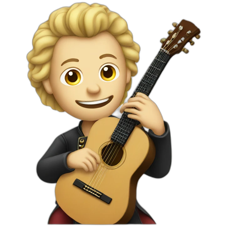 Mozart playing the guitar emoji