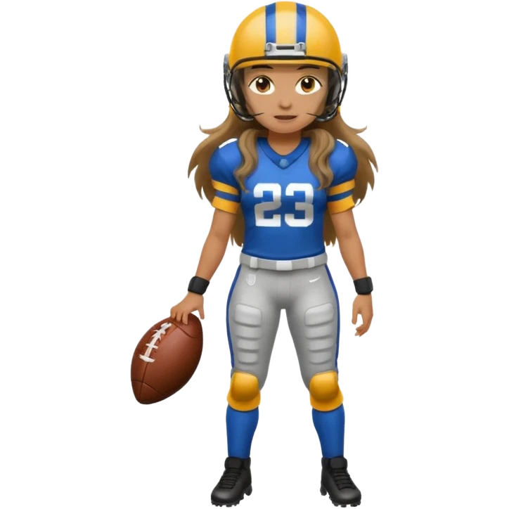 Long Haired Football Players, Female player, full body emoji