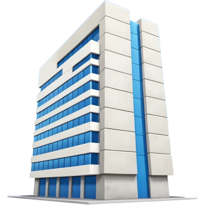 blue and white building from an up left angle emoji
