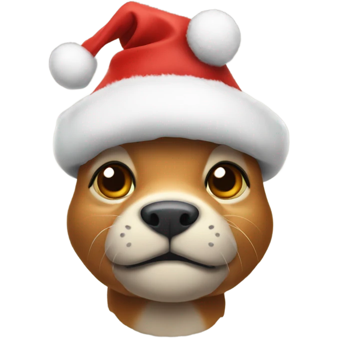 Small Rex with Christmas hat emoji