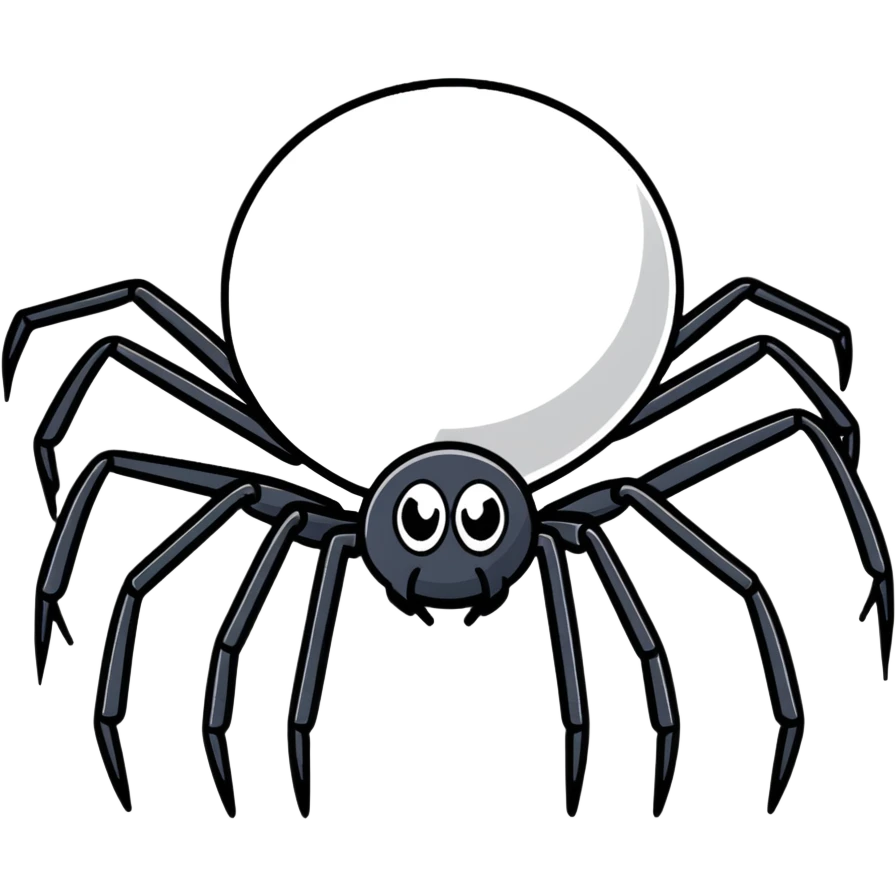completely white spider, pure white spider with eight legs emoji
