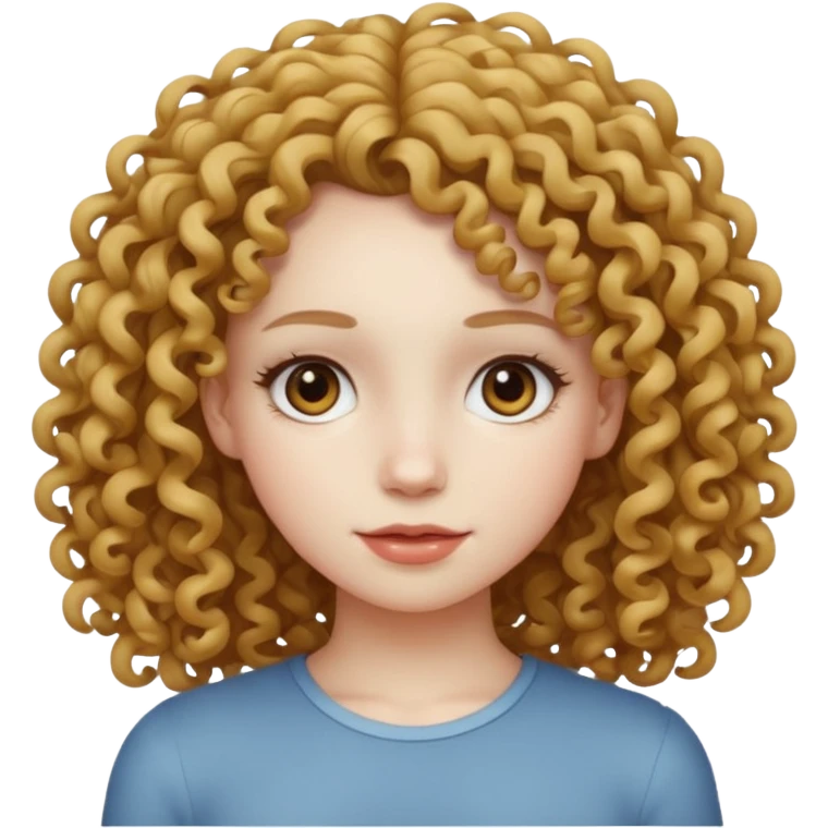 Girl with curly hair white skinny pale skin emoji